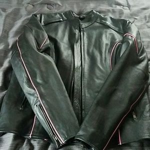 Black leather riding jacket